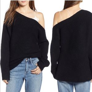 Treasure & Bond Off Shoulder Black Sweater